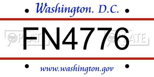 FN4776 District Of Columbia License Plate