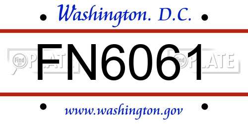 FN6061 District Of Columbia License Plate