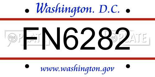 FN6282 District Of Columbia License Plate