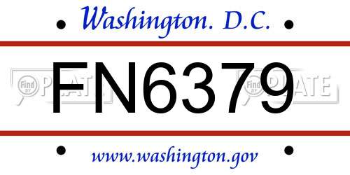 FN6379 District Of Columbia License Plate