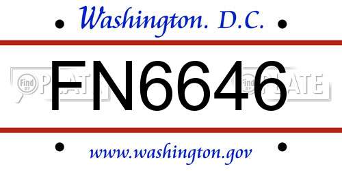 FN6646 District Of Columbia License Plate