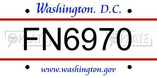 FN6970 District Of Columbia License Plate