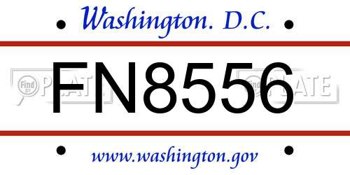 FN8556 District Of Columbia License Plate