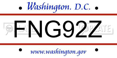 FNG92Z District Of Columbia License Plate