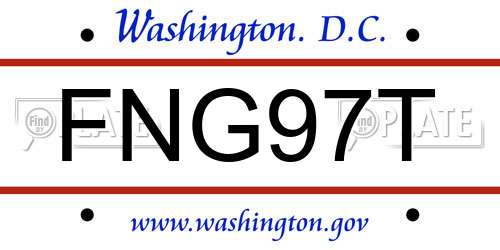 FNG97T District Of Columbia License Plate