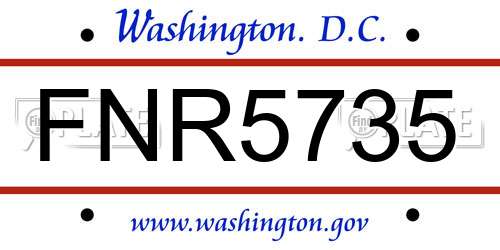 FNR5735 District Of Columbia License Plate