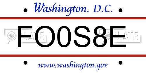 FO0S8E District Of Columbia License Plate