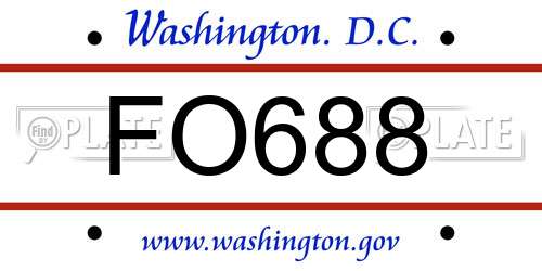 FO688 District Of Columbia License Plate