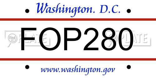 FOP280 District Of Columbia License Plate
