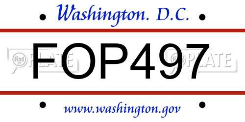 FOP497 District Of Columbia License Plate