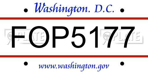 FOP5177 District Of Columbia License Plate