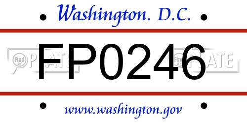 FP0246 District Of Columbia License Plate