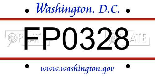 FP0328 District Of Columbia License Plate