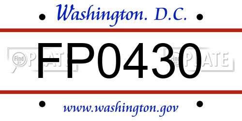 FP0430 District Of Columbia License Plate