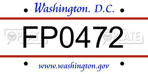 FP0472 District Of Columbia License Plate
