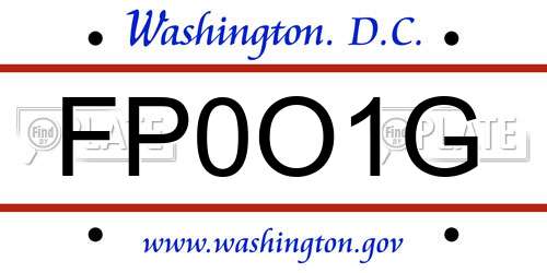 FP0O1G District Of Columbia License Plate