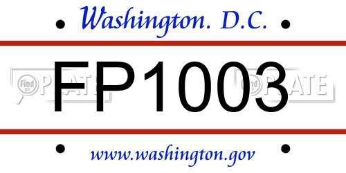FP1003 District Of Columbia License Plate