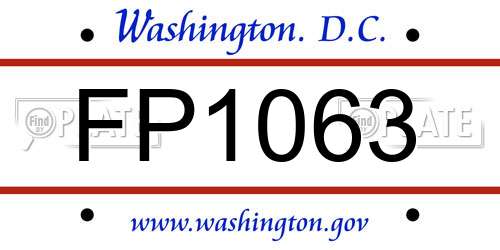 FP1063 District Of Columbia License Plate