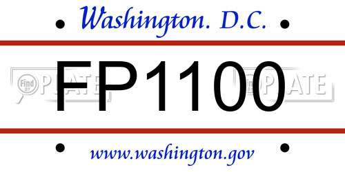 FP1100 District Of Columbia License Plate