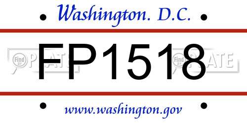 FP1518 District Of Columbia License Plate