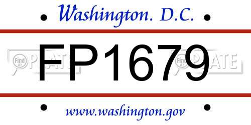 FP1679 District Of Columbia License Plate