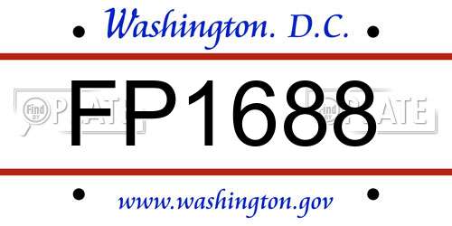 FP1688 District Of Columbia License Plate