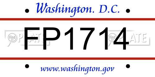 FP1714 District Of Columbia License Plate