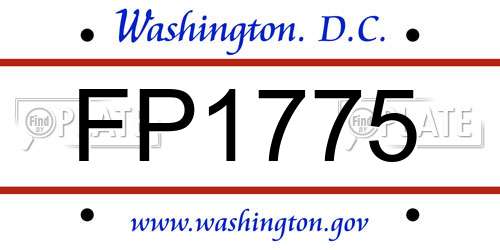 FP1775 District Of Columbia License Plate