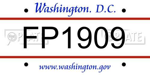 FP1909 District Of Columbia License Plate