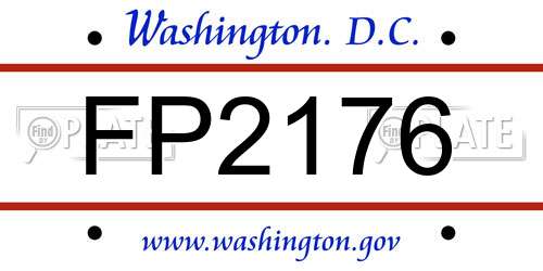 FP2176 District Of Columbia License Plate