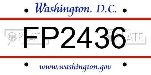 FP2436 District Of Columbia License Plate