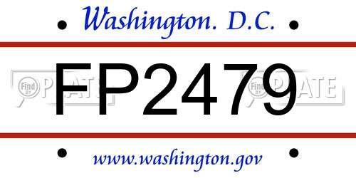 FP2479 District Of Columbia License Plate