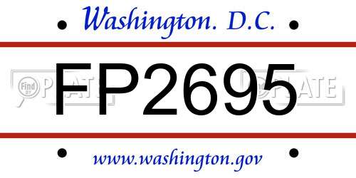 FP2695 District Of Columbia License Plate