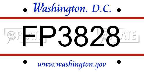 FP3828 District Of Columbia License Plate