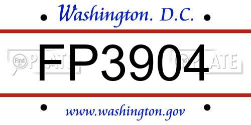 FP3904 District Of Columbia License Plate