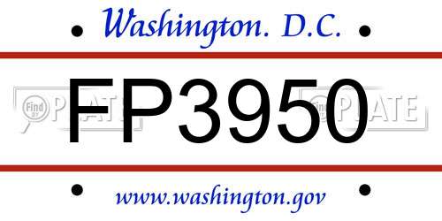FP3950 District Of Columbia License Plate
