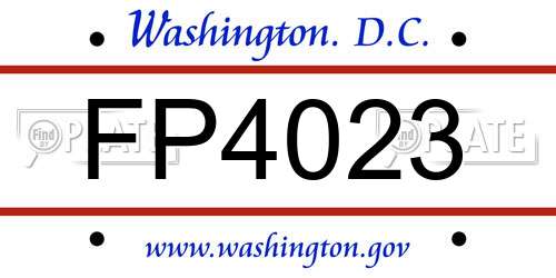 FP4023 District Of Columbia License Plate