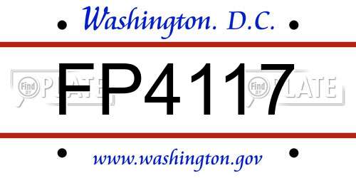 FP4117 District Of Columbia License Plate