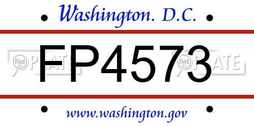 FP4573 District Of Columbia License Plate