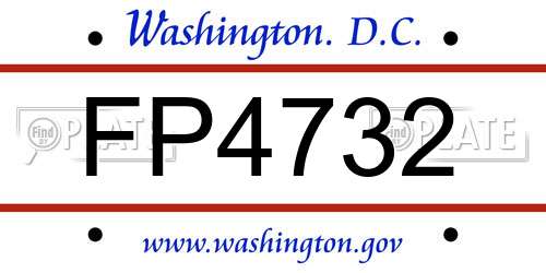 FP4732 District Of Columbia License Plate