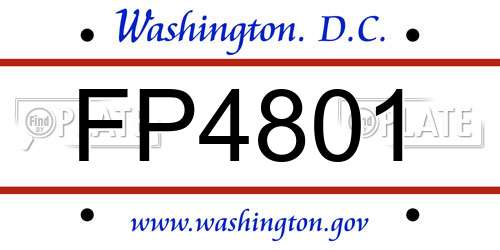 FP4801 District Of Columbia License Plate