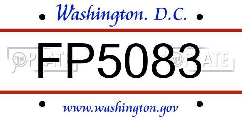 FP5083 District Of Columbia License Plate