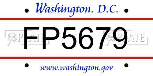 FP5679 District Of Columbia License Plate