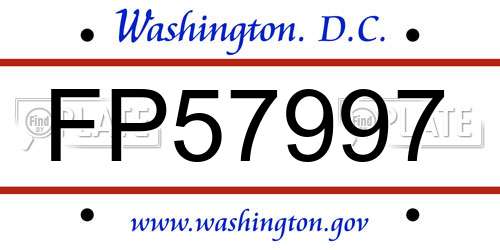 FP57997 District Of Columbia License Plate