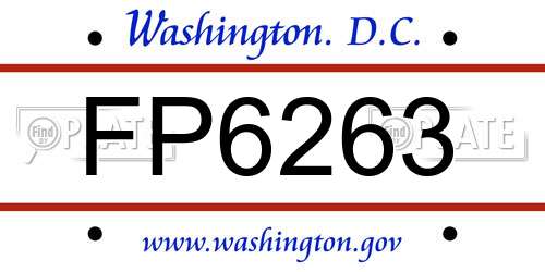 FP6263 District Of Columbia License Plate