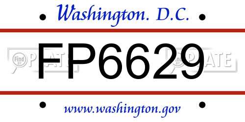 FP6629 District Of Columbia License Plate