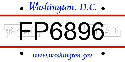 FP6896 District Of Columbia License Plate