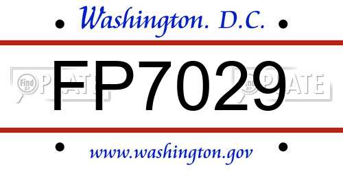 FP7029 District Of Columbia License Plate