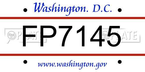FP7145 District Of Columbia License Plate
