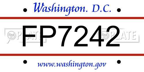 FP7242 District Of Columbia License Plate